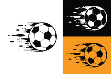 Naklejka premium Soccer Ball Vector Illustration with Speed Lines or motion streaks, extend horizontally behind the ballon White Background