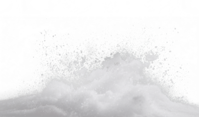 Dynamic white snow snowdrift splash, transparent PNG cutout, isolated background