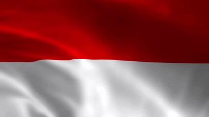 Waving flag of Indonesia with red and white colors. - Powered by Adobe