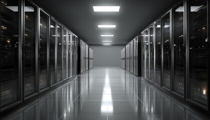 Server Room Housing Data Center Equipment Including Server Racks, Providing Storage And Processing Capabilities For Digital Information In A Controlled Environment.