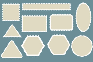 stamp label or letter stamp frame in vector