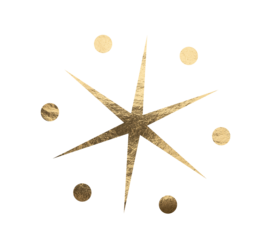 Christmas style symbol, festive metallic gold decoration with glossy bronze and copper texture.