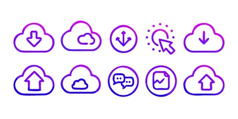 Obraz premium Flat voice message and chat icon collection