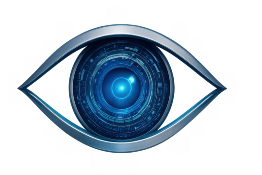 Robotic eye scanning and monitoring using artificial intelligence and cybernetic technology, transparent background