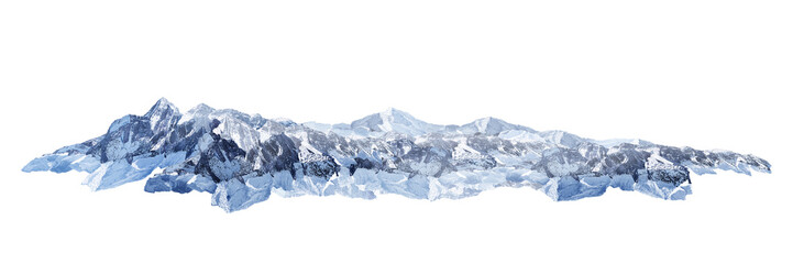 snow covered pine/Majestic snow-covered mountain range under clear sky, showcasing natural winter landscape beauty.