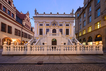 Baroque Building of the Former Leipzig Stock Exchange at Dawn – Historic Architecture in Germany