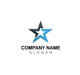 Abstract Star Logo: Modern Blue and Grey Design for Excellence, Achievement, and Rating