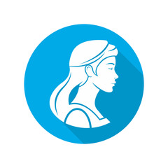 Virgo Zodiac Sign Icon Astrology Woman Profile Symbol Horoscope Fortune Telling Birth Chart Sign Star Sign Graphic