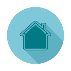 Modern Home Icon Illustration House Logo Real Estate Graphic Stay Home Concept Blue Circle Design Simple Living Home