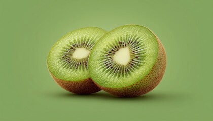 All About Kiwi: Exploring Its Properties, Benefits, And Nutritional Value With The Fruit Split In Half To Reveal The Shell.