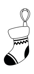 Black-and-white stocking coloring Christmas element