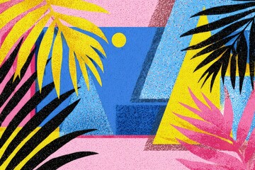 Vibrant abstract tropical design