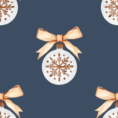 Elegant Gold Christmas Ornament Seamless Pattern