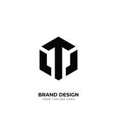 Letter Tv or Vt circle shape stylish creative logo