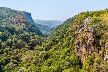 A view down the length of the gorge at Graskop,  South Africa in Springtime