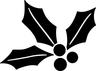 Silhouette of Christmas holly berry.
Transparent background.