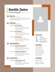 Minimalist Professional Curriculum Vitae or Job Application Template Design