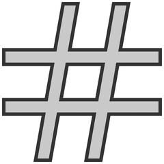 gray hashtag icon