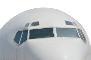 Old passenger airplane isolated transparency background.