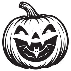 Halloween Pumpkin with Bat Mouth Vector Image