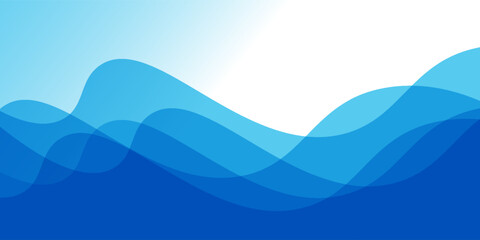 Sea waves layered vector background illustration and sea beach vector illustration.