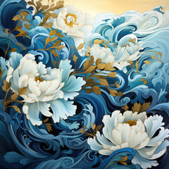 Ocean Wave with Sun Painting