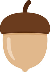 Simple brown acorn graphic illustration healthy food nutrition natural organic growth concept vector