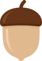 Cute stylized acorn icon for autumn harvest and nature themes vector