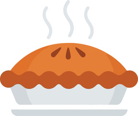 Hot steaming apple pie dessert delicious sweet baked food illustration fresh baked goods vector