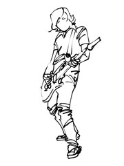 vector illustration of a guitarist