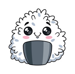 Rice sushi kawaii personage smiling