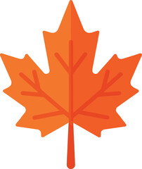 Vibrant orange maple leaf symbol isolated autumn season nature graphic vector