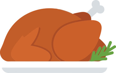Delicious roasted turkey dinner platter celebration food feast holiday meal vector
