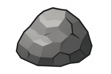 Gray rock or boulder clip art representing geology, nature, and obstacles, transparent background