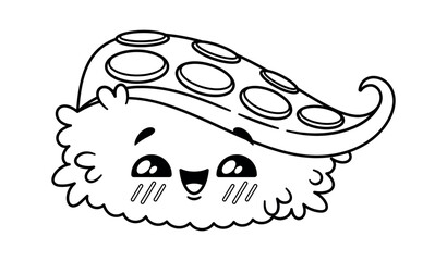 Cute smiling sashimi kawaii character