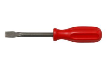 Hand tool flat head screwdriver with red handle
