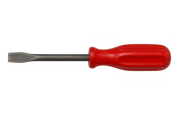 Hand tool flat head screwdriver with red handle