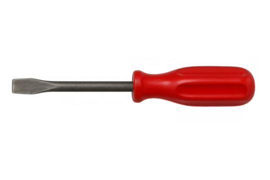 Hand tool flat head screwdriver with red handle