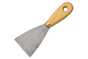 Putty knife spatula with wooden handle and metal blade