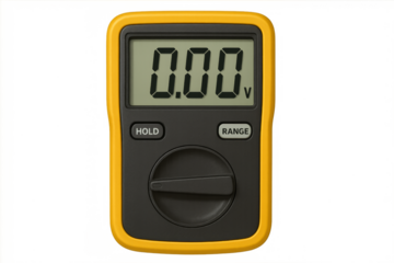 Digital electronic tool displaying zero volts on its screen