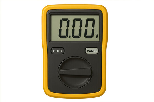 Digital electronic tool displaying zero volts on its screen