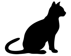 Cat sitting silhouette vector illustration