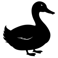 Duck floating silhouette vector illustration