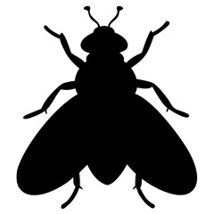 Fly resting silhouette vector illustration