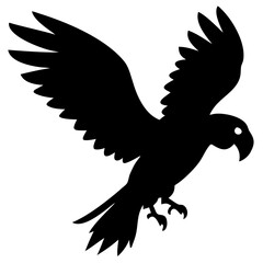 Parrot flying silhouette vector illustration