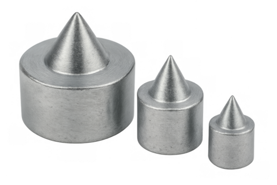 Metal spike industrial components in different sizes