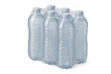 Six pack plastic water bottles refreshing drink