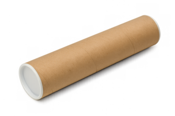 Corrugated cardboard mailing tube with white caps