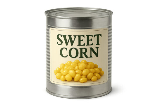 Sweet corn in a metal tin can