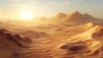 Naklejka premium Desert sunrise landscape
